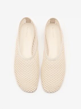 New Reformation Britt Mesh Ballet Flats Ivory Cream Size 9